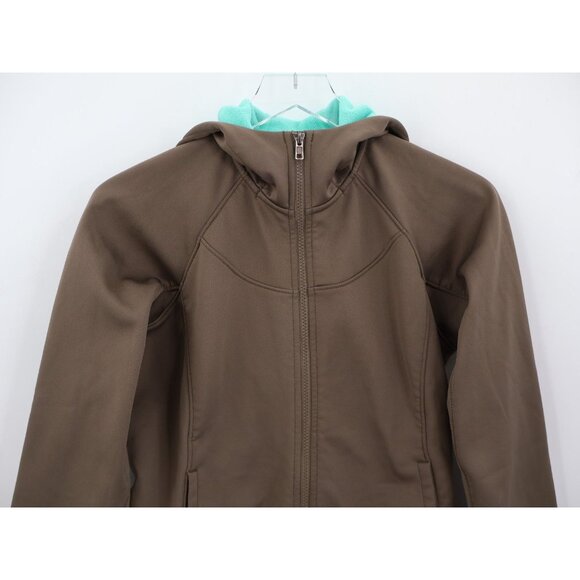 Patagonia Women’s Slopestyle Hoody Brown Aqua Size XS Softshell Full Zip Jacket - Picture 3 of 16